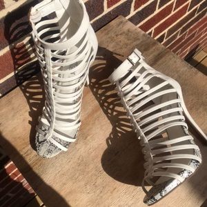 White strappy sandals